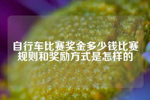 自行车比赛奖金多少钱比赛规则和奖励方式是怎样的-第1张图片-皇冠信用盘出租